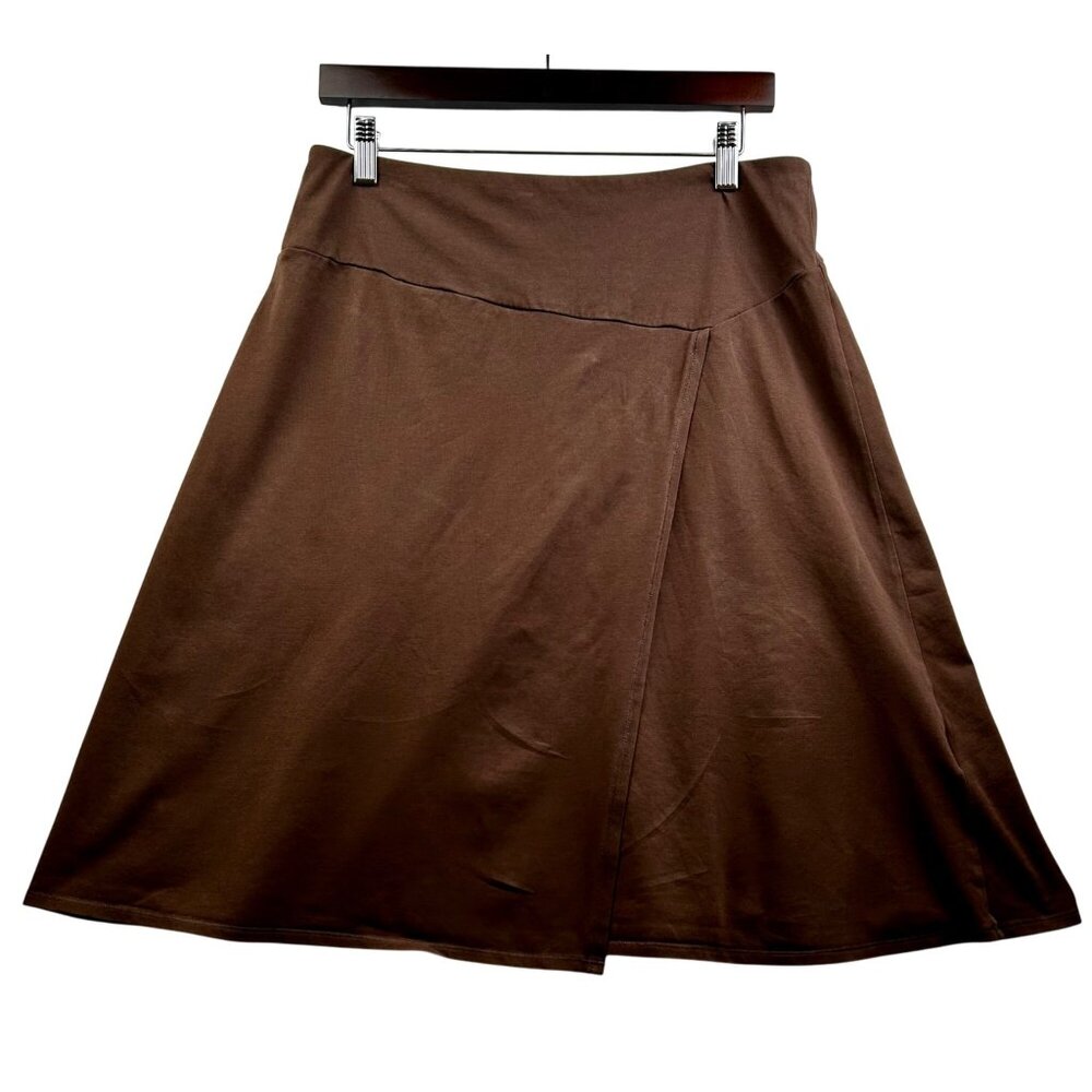 Patagonia Womens Organic Cotton Stretch A-Line Skirt Granola Girl‎ Sz Med Brown